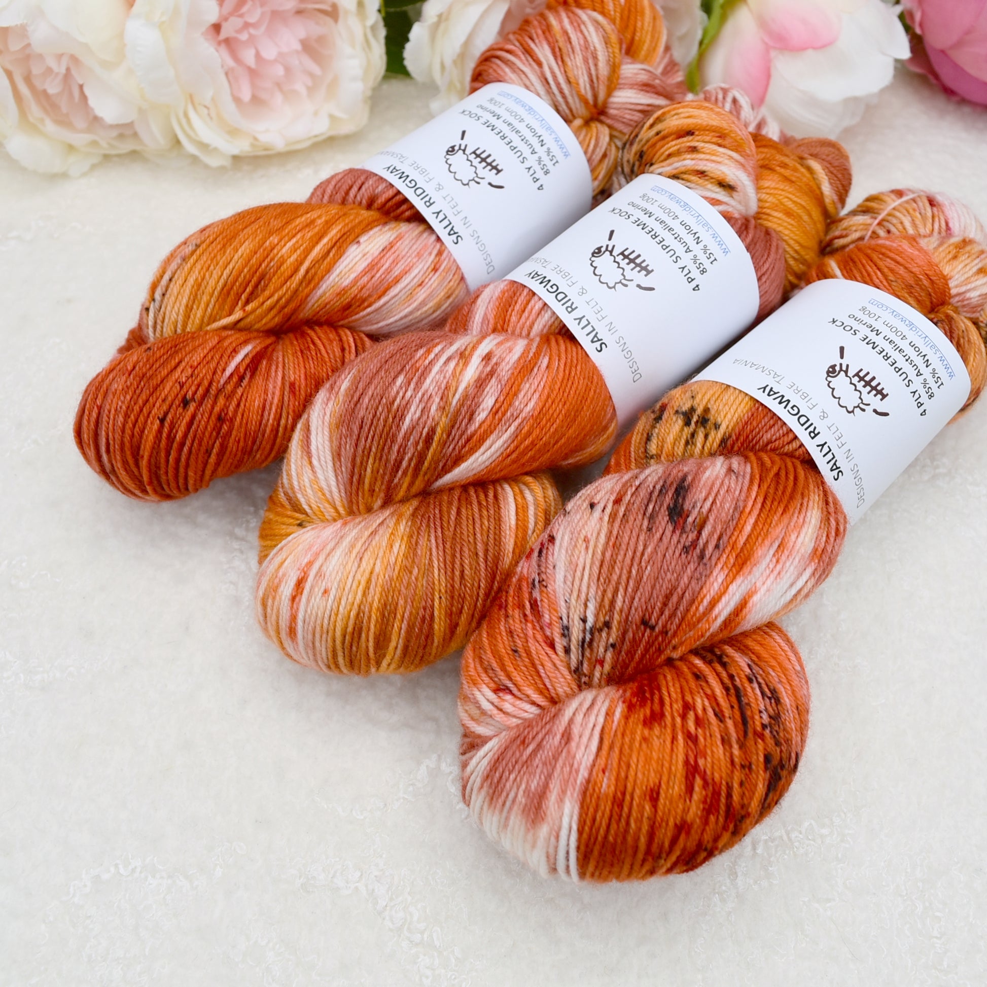 4 ply Supreme Sock Yarn Hand Dyed Red Centre 13312| Sock Yarn | Sally Ridgway | Shop Wool, Felt and Fibre Online