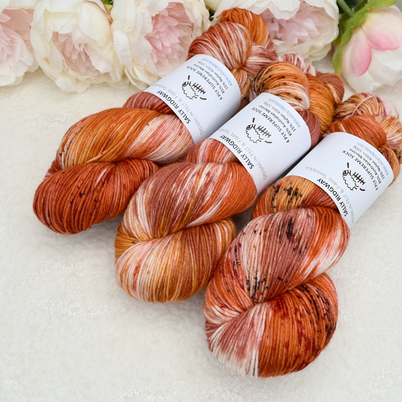 4 ply Supreme Sock Yarn Hand Dyed Red Centre 13312| Sock Yarn | Sally Ridgway | Shop Wool, Felt and Fibre Online