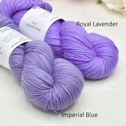 4 ply Supreme Sock Yarn Hand Dyed Royal Lavender| Sock Yarn | Sally Ridgway | Shop Wool, Felt and Fibre Online