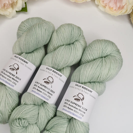 4 ply Supreme Sock Yarn Hand Dyed Sea Spray| Sock Yarn | Sally Ridgway | Shop Wool, Felt and Fibre Online