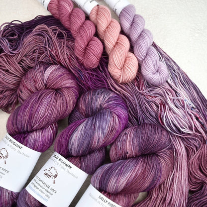 4 ply Supreme Sock Yarn Hand Dyed Spiced Plum| Sock Yarn | Sally Ridgway | Shop Wool, Felt and Fibre Online