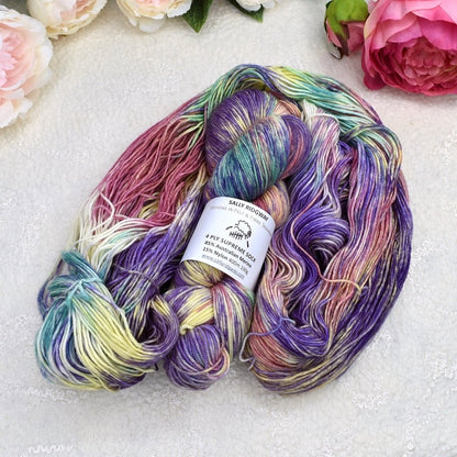 4 ply Supreme Sock Yarn Hand Dyed Summer Haze| Sock Yarn | Sally Ridgway | Shop Wool, Felt and Fibre Online