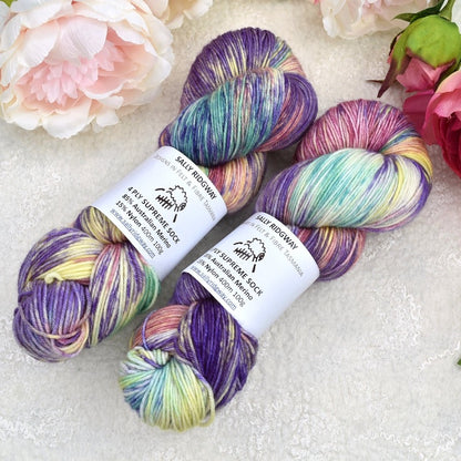 4 ply Supreme Sock Yarn Hand Dyed Summer Haze| Sock Yarn | Sally Ridgway | Shop Wool, Felt and Fibre Online