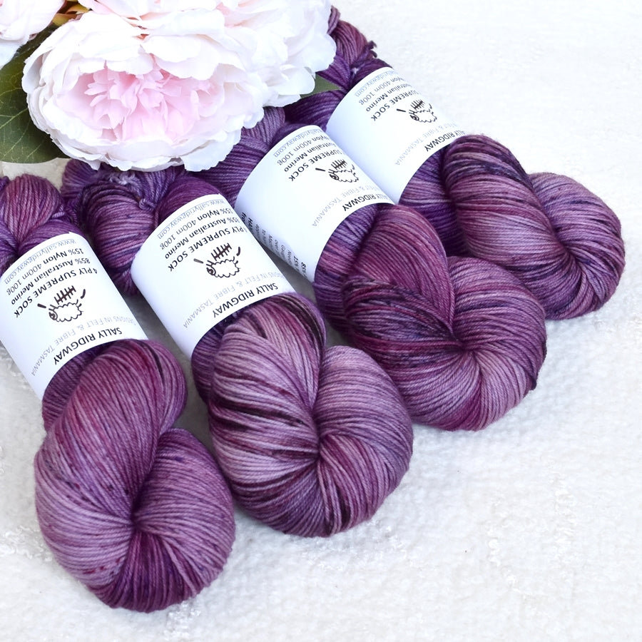 4 Ply Supreme Sock Yarn Hand Dyed in Purple Quartz 13425| Sock Yarn | Sally Ridgway | Shop Wool, Felt and Fibre Online