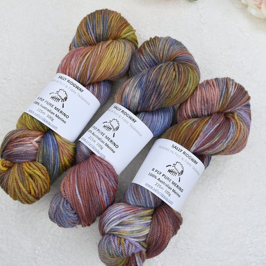 8 Ply DK Pure Merino Wool Knitting Yarn in Nomad| 8 ply Pure Merino Yarn | Sally Ridgway | Shop Wool, Felt and Fibre Online