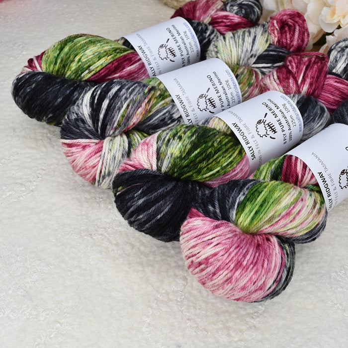 8 Ply DK Pure Merino Wool Yarn in Blackberry Rose| 8 ply Pure Merino Yarn | Sally Ridgway | Shop Wool, Felt and Fibre Online
