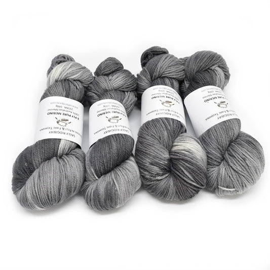 8 Ply DK Pure Merino Wool Yarn - Ash Clouds 12849| 8 ply Pure Merino Yarn | Sally Ridgway | Shop Wool, Felt and Fibre Online