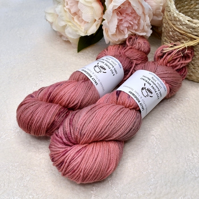 8 Ply Pure Merino Wool Knitting Yarn in Crushed Coral 12607| 8 ply Pure Merino Yarn | Sally Ridgway | Shop Wool, Felt and Fibre Online