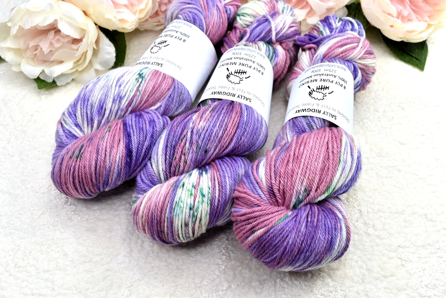 8 Ply Pure Merino Wool Knitting Yarn Hand Dyed Iris Bloom| 8 ply Pure Merino Yarn | Sally Ridgway | Shop Wool, Felt and Fibre Online