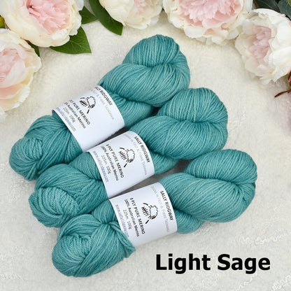 8 Ply Pure Merino Wool Yarn Hand Dyed in Sage| 8 ply Pure Merino Yarn | Sally Ridgway | Shop Wool, Felt and Fibre Online
