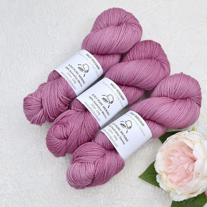8 Ply Pure Merino Wool Yarn in Apple Blossom| 8 ply Pure Merino Yarn | Sally Ridgway | Shop Wool, Felt and Fibre Online