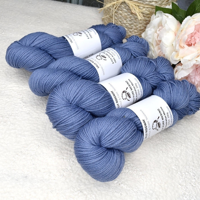 8 Ply Pure Merino Wool Yarn in Blue Stars| 8 ply Pure Merino Yarn | Sally Ridgway | Shop Wool, Felt and Fibre Online