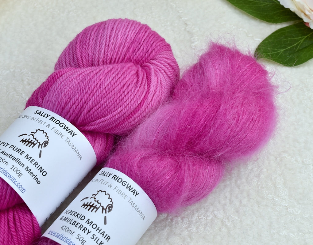 8 Ply Pure Merino Wool Yarn in Candy Pink| 8 ply Pure Merino Yarn | Sally Ridgway | Shop Wool, Felt and Fibre Online