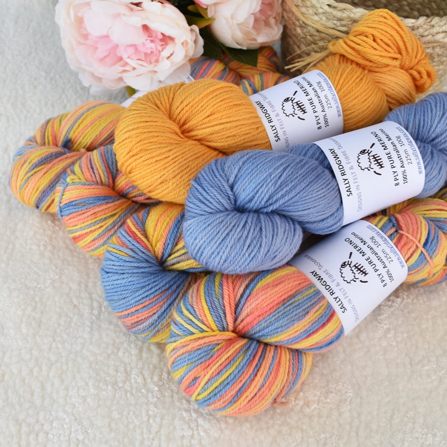 8 Ply Pure Merino Wool Yarn in Cantaloupe 13254| 8 ply Pure Merino Yarn | Sally Ridgway | Shop Wool, Felt and Fibre Online
