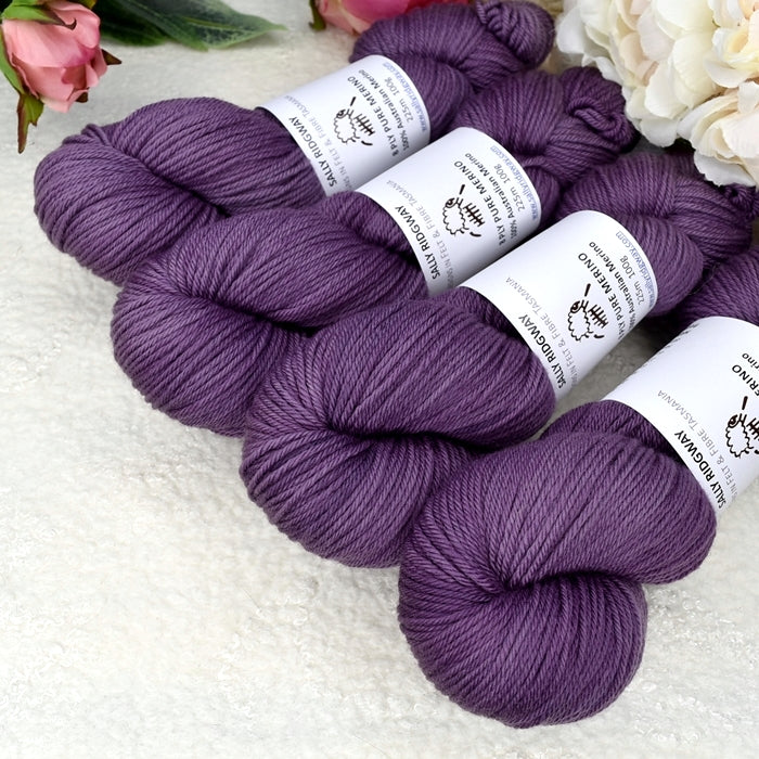 8 Ply Pure Merino Wool Yarn in Native Plum| 8 ply Pure Merino Yarn | Sally Ridgway | Shop Wool, Felt and Fibre Online