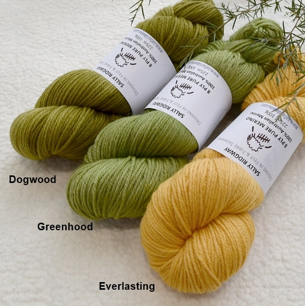 8 Ply Pure Merino Wool Yarn in Everlasting| 8 ply Pure Merino Yarn | Sally Ridgway | Shop Wool, Felt and Fibre Online