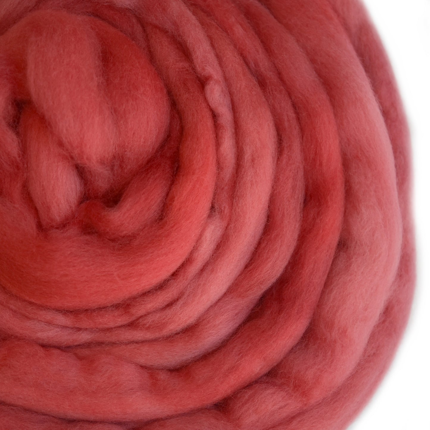 Australian Merino Wool Roving Combed Top Hand Dyed in Coral 12692| Merino Wool Tops | Sally Ridgway | Shop Wool, Felt and Fibre Online
