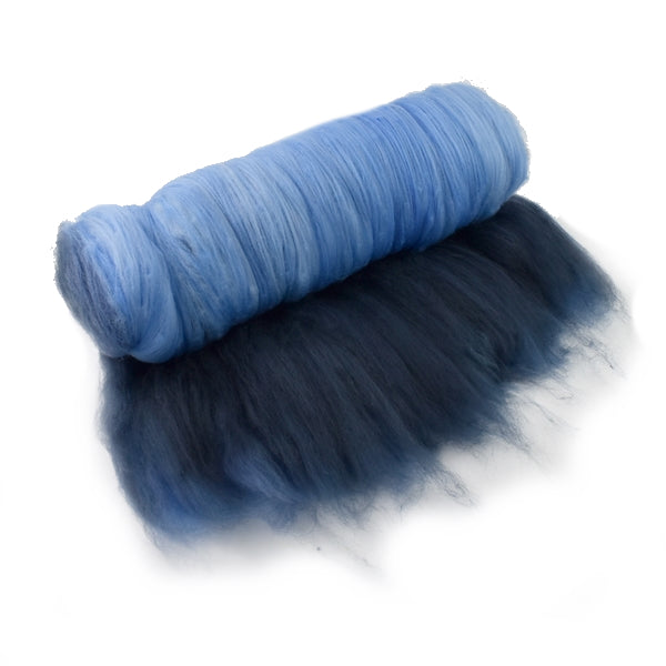 Tasmanian Merino Wool Carded Batts Hand Dyed Blue Breeze 13235| Merino Wool Batts | Sally Ridgway | Shop Wool, Felt and Fibre Online