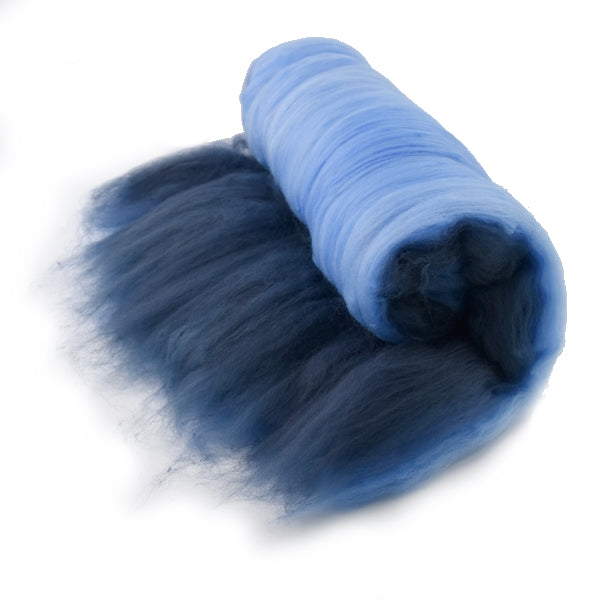 Tasmanian Merino Wool Carded Batts Hand Dyed Blue Breeze 13235| Merino Wool Batts | Sally Ridgway | Shop Wool, Felt and Fibre Online