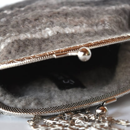 Black & Brown Clutch Evening Bag in Wool Felt 11734| Wool Felt Bags | Sally Ridgway | Shop Wool, Felt and Fibre Online