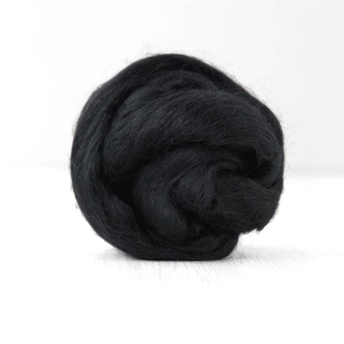 Black Merino Wool Roving Combed Wool Tops | Merino wool tops | Sally Ridgway | Shop Wool, Felt and Fibre Online