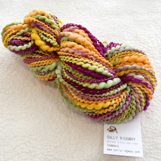Handspun Chunky Tasmanian Merino Yarn in Carnival 13216| Hand Spun Yarn | Sally Ridgway | Shop Wool, Felt and Fibre Online