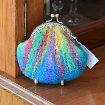 Blue Hand Made Wool Felted Coin Purse 13039-Coin Purse-1-Sally Ridgway Designs in Felt &amp; Fibre