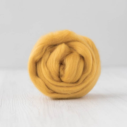 DHG Merino Wool Roving Honey Yellow| DHG Wool Tops | Sally Ridgway | Shop Wool, Felt and Fibre Online