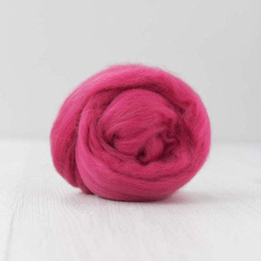 DHG Merino Wool Combed Top - Roving - Raspberry| DHG Wool Tops | Sally Ridgway | Shop Wool, Felt and Fibre Online