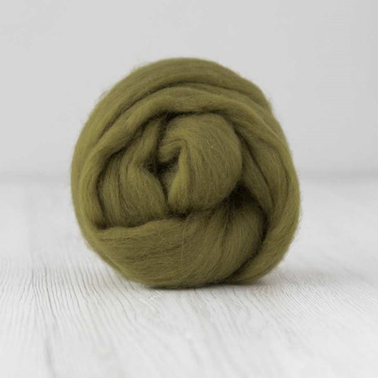 DHG Merino Wool Combed Top - Olive Green-DHG Wool Tops-2-100 g-Sally Ridgway Designs in Felt &amp; Fibre