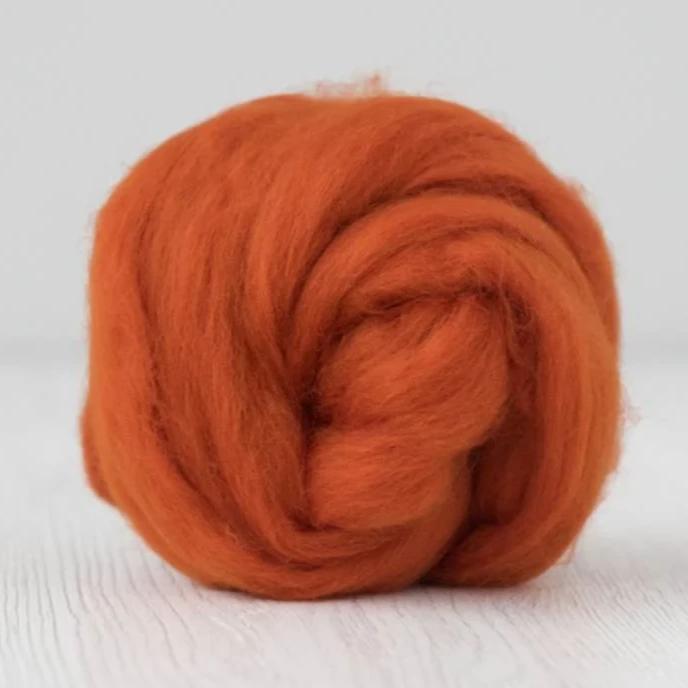 Merino Wool Combed Top Combed Wool Tops - DHG Organic - Pumpkin| DHG Wool Tops | Sally Ridgway | Shop Wool, Felt and Fibre Online