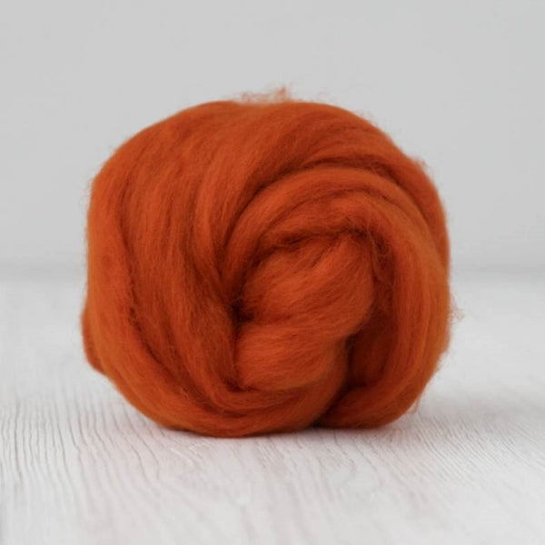 Pumpkin Merino Wool Combed Top - DHG - Pumpkin| DHG Wool Tops | Sally Ridgway | Shop Wool, Felt and Fibre Online