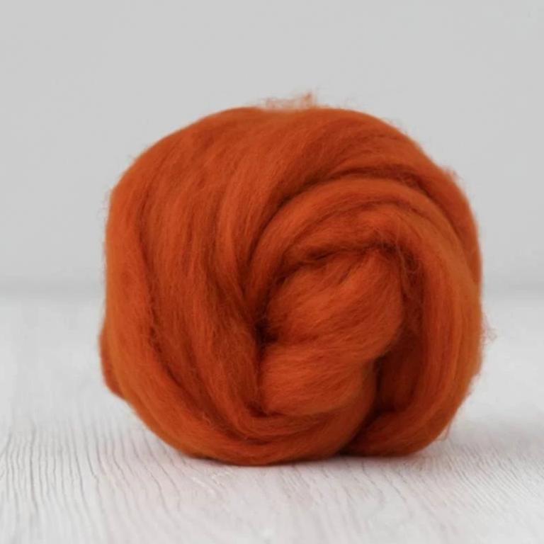 Pumpkin Merino Wool Combed Top - DHG - Pumpkin| DHG Wool Tops | Sally Ridgway | Shop Wool, Felt and Fibre Online