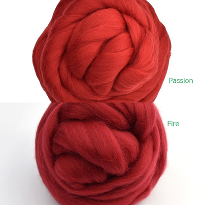 DHG Merino Wool Combed Top - Roving - Passion Red| DHG Wool Tops | Sally Ridgway | Shop Wool, Felt and Fibre Online