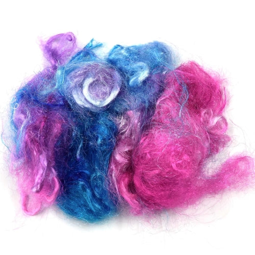 Firestar Fibre Hand Dyed Trilobal Nylon Pink Blue Mix 12615-Firestar Fibre-1-20 grams-Sally Ridgway Designs in Felt &amp; Fibre