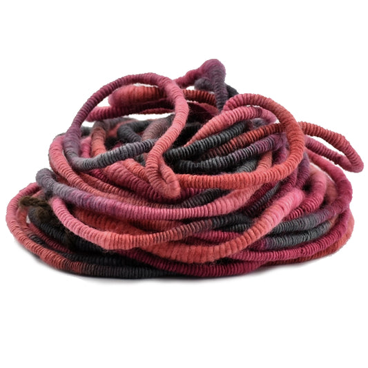 Super Coiled Art Yarn Hand Spun in Classic Red and Black 13136| Hand Spun Yarn | Sally Ridgway | Shop Wool, Felt and Fibre Online
