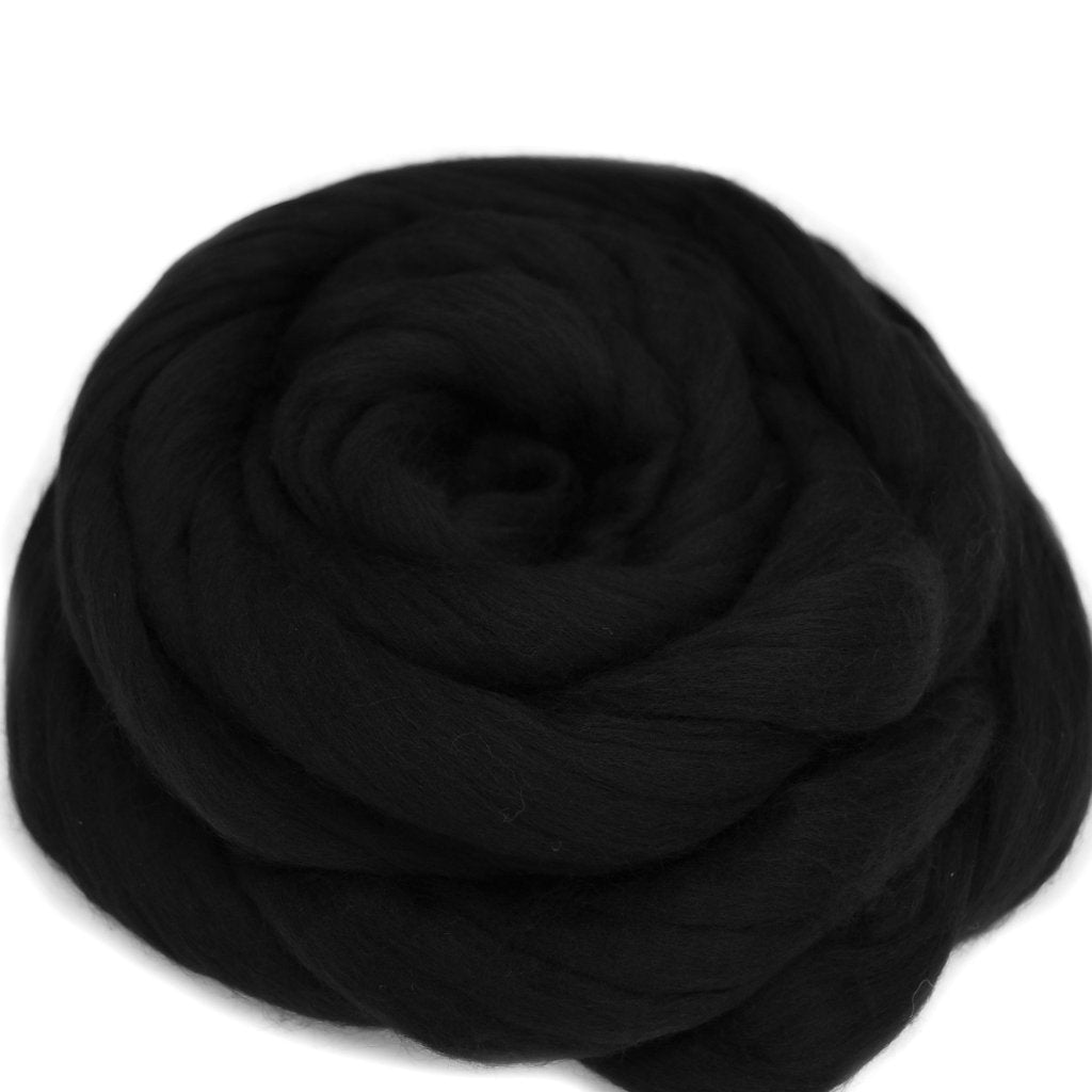 Black Merino Wool Roving Combed Wool Tops| Merino wool tops | Sally Ridgway | Shop Wool, Felt and Fibre Online