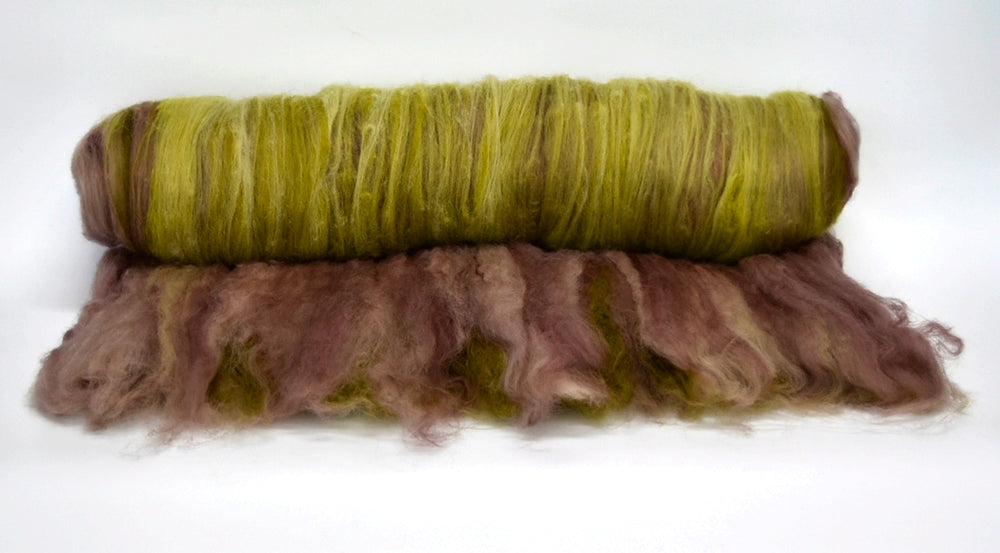 Tasmanian Merino Wool Carded Batts Hand Dyed Forest 13153| Merino Wool Batts | Sally Ridgway | Shop Wool, Felt and Fibre Online