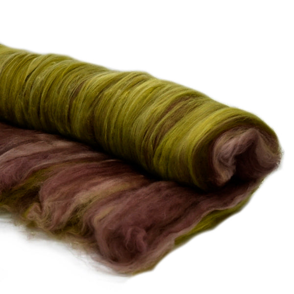 Tasmanian Merino Wool Carded Batts Hand Dyed Forest 13153| Merino Wool Batts | Sally Ridgway | Shop Wool, Felt and Fibre Online