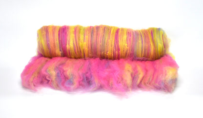 Tasmanian Merino Wool Carded Batts Hand Dyed Tuti Fruiti 13157| Merino Wool Batts | Sally Ridgway | Shop Wool, Felt and Fibre Online