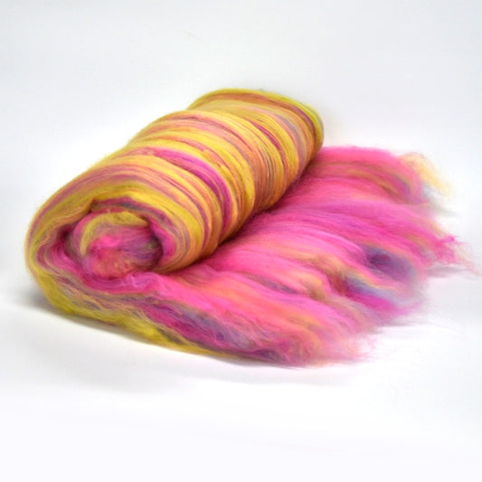 Tasmanian Merino Wool Carded Batts Hand Dyed Tuti Fruiti 13157| Merino Wool Batts | Sally Ridgway | Shop Wool, Felt and Fibre Online