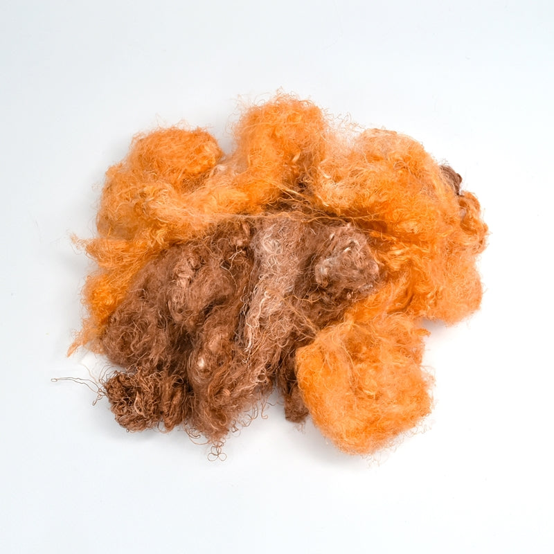Mulberry Silk Throwster Waste Fibre Hand Dyed Cinnamon 13034| Silk Throwster | Sally Ridgway | Shop Wool, Felt and Fibre Online