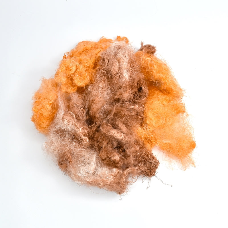 Mulberry Silk Throwster Waste Fibre Hand Dyed Cinnamon 13034| Silk Throwster | Sally Ridgway | Shop Wool, Felt and Fibre Online