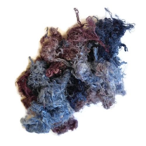 Mulberry Silk Throwster Fibre Recycled Fibre Hand Dyed Blue Purple Mix 20 grams 12348-Silk Throwster-2-Sally Ridgway Designs in Felt &amp; Fibre