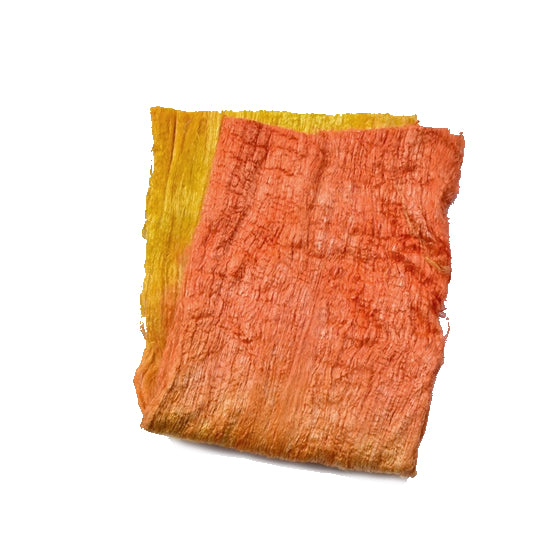 Mulberry Silk Cocoon Sheet Fabric Hand Dyed Yellow Orange 12792| Silk Cocoon Sheets | Sally Ridgway | Shop Wool, Felt and Fibre Online