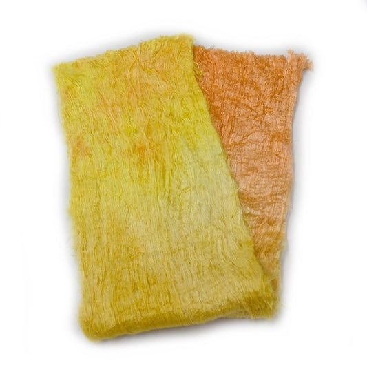 Mulberry Silk Cocoon Sheet Fabric Hand Dyed Citrus Mix 12838| Silk Cocoon Sheets | Sally Ridgway | Shop Wool, Felt and Fibre Online
