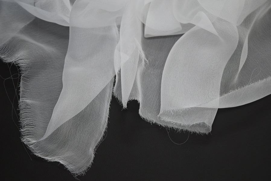 Mulberry Silk Tissue Fabric Scarf Length for Nuno Felting - Undyed White 3.5mm| Silk Fabric | Sally Ridgway | Shop Wool, Felt and Fibre Online