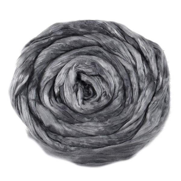 Mulberry Silk Roving Bombyx Silk Grey 20 Grams 12322| Silk Roving/Sliver | Sally Ridgway | Shop Wool, Felt and Fibre Online