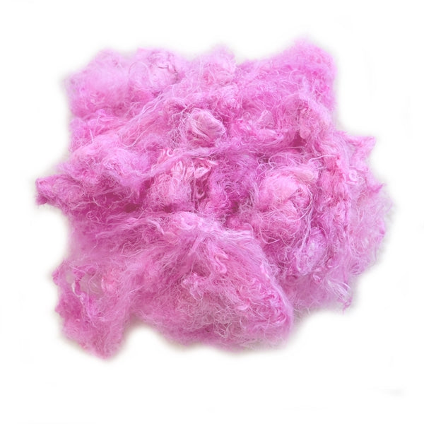 Mulberry Silk Throwster Waste Fibre in Coconut Ice 13295| Silk Throwster | Sally Ridgway | Shop Wool, Felt and Fibre Online