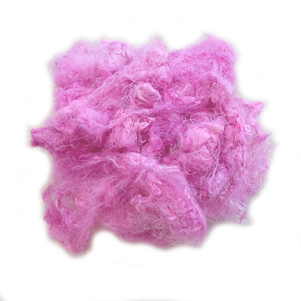Mulberry Silk Throwster Waste Fibre in Coconut Ice 13295| Silk Throwster | Sally Ridgway | Shop Wool, Felt and Fibre Online